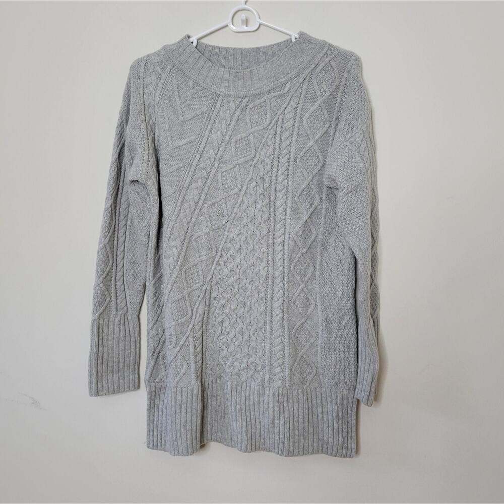 J Crew Cable-Knit Patchwork Tunic Sweateritem K24… - image 2